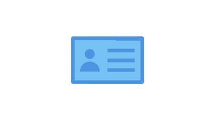 Simple blue identification card Animation icon graphic design