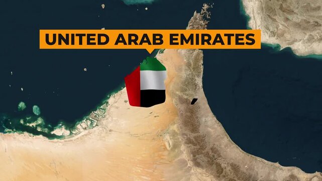 Dubai Emirates Map Animation video