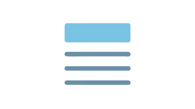 Light blue content organization icon for website and application