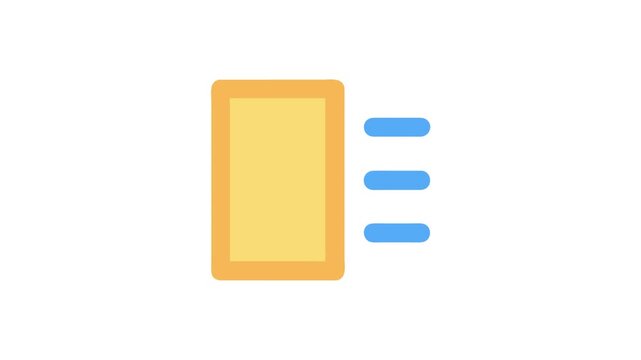 Flat design notebook with list, menu, or options icon