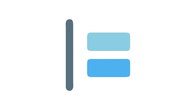 Abstract geometric icon with vertical bar and horizontal rectangles