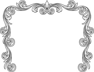 Filigree Heraldic Crest Motif Floral Pattern Frame