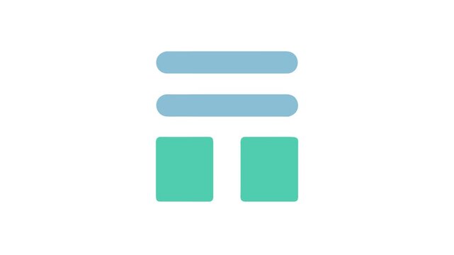 Abstract logo design with shapes in light blue, teal