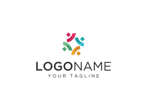 community logo design vector template, people logo design vector