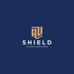 Fototapeta premium AU Shield Logo Design Inspirations