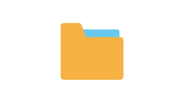 Flat design folder icon for documents and data storage