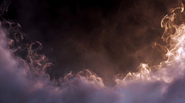 Ethereal swirling smoke and mist with glowing accents against a dark background