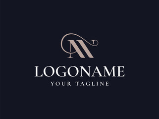 Letter NV luxury logo design vector