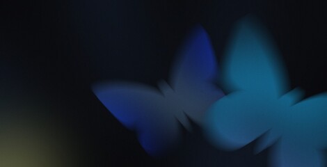 Ethereal dark butterfly grainy gradient artistic abstract background illustration