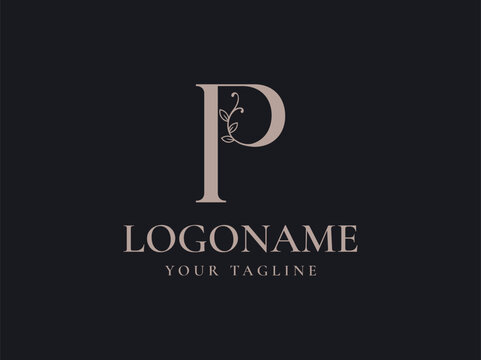 letter P luxury monogram logo design vector