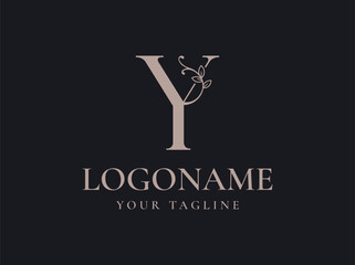 letter Y luxury monogram logo design vector