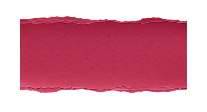 Torn Raspberry Pink Paper, Strip with Rough Edges in a Vibrant Raspberry Pink Hue, cutout, PNG isolated on white or transparent background