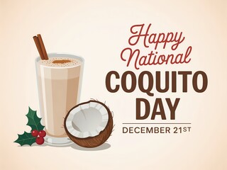 Celebrate national coquito day december 21st with a festive creamy coconut drink and festive holiday garnish