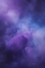 Cosmic grainy gradient with deep rich purple and blue tones blended together in a harmonious balance, dreamy atmosphere .