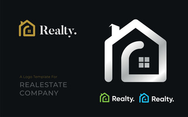 Realty Home Logo — Modern Real Estate and Property Business Identity with Elegant House Icon