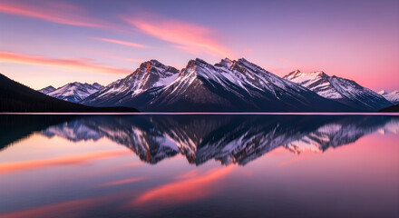 Majestic Mountain Reflection at Sunset