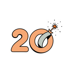 typography 20 with tiny sparkling 