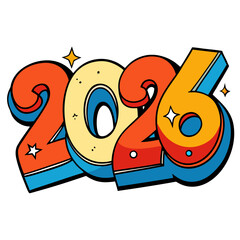 typography 2026 with tiny sparkling 