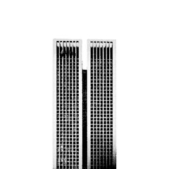 Pair of Modern Skyscraper Facades Isolated PNG