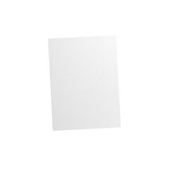 Blank white vertical rectangular paper sheet on transparent background