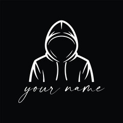 Incognito Hacker or Anonymous Vector Graphic, Faceless Hooded Figure Outline, illustration, vector