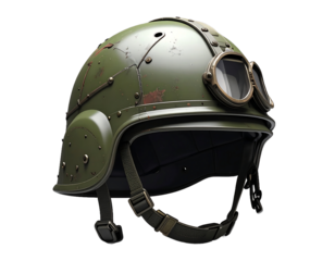 Vintage Green Helmet with Goggles Steampunk Style