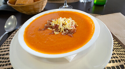 Salmorejo Cordobés Traditional Andalusian Dish, Spanish Cuisine, Spanish Gastronomy, Spain, Europe