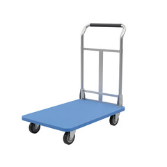 Blue Platform Trolley Cart Isolated PNG