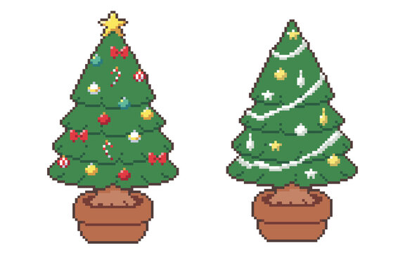 クリスマスツリーのドット絵