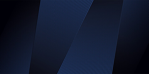 Modern dark blue banner background with geometric diagonal overlay and glowing lines eps 10