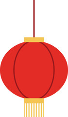 Simple red  Chinese style round lantern flat vector illustration design.
Asian Lunar Year, New Year, Lantern Festival, Mid-Autumn Festival, Zhongyuan Festival decoration.
Transparent background.