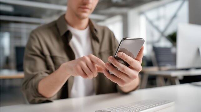 Modern smartphone technology showcasing a touchscreen device with advanced features, sleek design, and high-resolution screen for seamless communication and connectivity