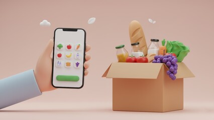 A modern digital food delivery concept showing a freshness and innovation in cold chain logistics solutions