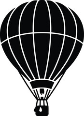 Hot air balloon silhouette ascending into the sky