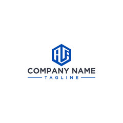 AF creative design outline of hexagon shape