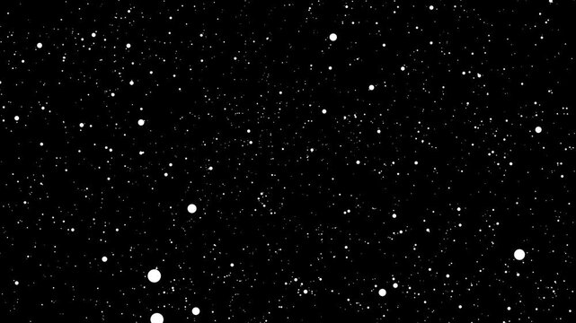 Dense Field of White Dots and Circles of Various Sizes on Black space stars