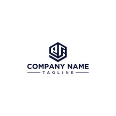 EF creative design outline of hexagon shape