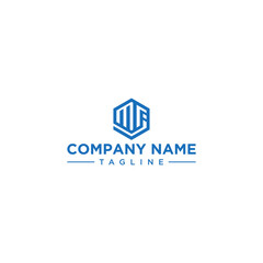 MF creative design outline of hexagon shape