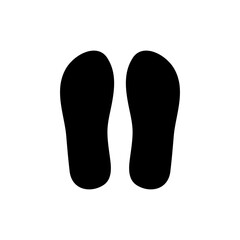 Flip flops footprint silhouette vector flat design on white background.