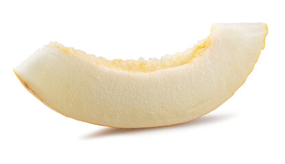 Canary melon slice isolated on white background. File contains clipping path.