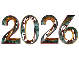 2026 numbers in quilling technique