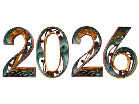 2026 numbers in quilling technique