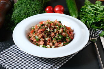 Turkish Colorful Buckwheat Salad Bowl
