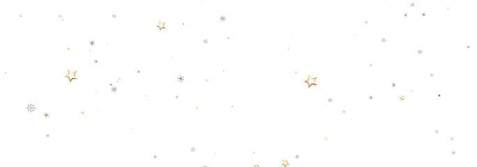 Festive background with gold stars and silver snowflakes. Perfect for holidays.