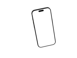 High-quality image of a modern smartphone with a blank screen, perfect for app presentations and website mockups. Clean design, isolated on white.