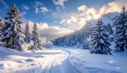 winter landscape in the mountains
