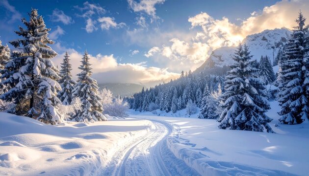 winter landscape in the mountains