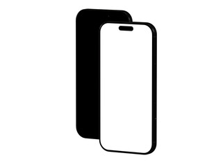High-quality mockup of a black smartphone with a blank white screen. Perfect for app presentations or website designs.