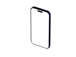 Clean isometric smartphone mockup with blank screen. Perfect for app presentations and digital marketing.