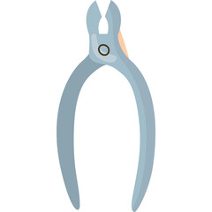 Light Blue Metal Nail Cuticle Nipper Tool for Manicure and Pedicure on White Background